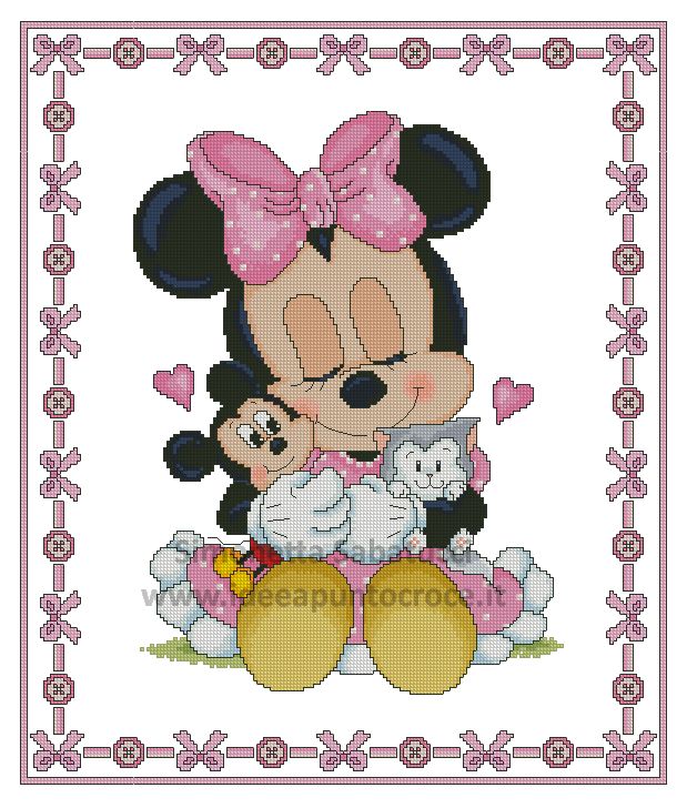 baby minnie schema punto croce